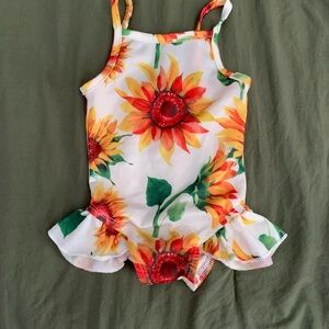 Floral Sunflower Print Swimsuit